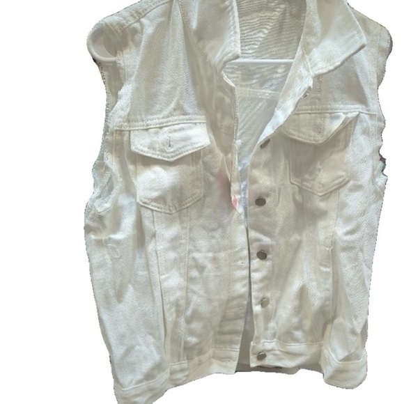 White Denim Vest - Picture 1 of 1